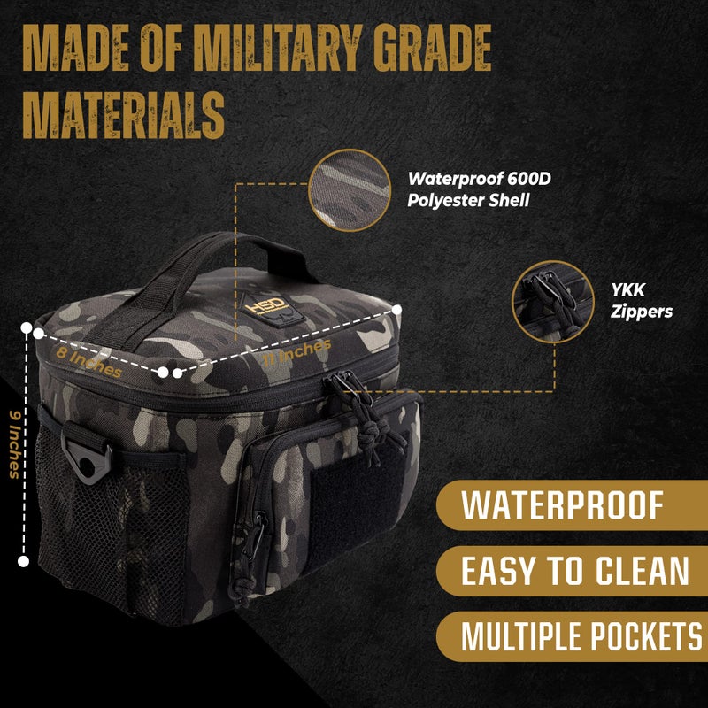 HighSpeedDaddy Tactical Lunch Box For Men & Women- Military Grade Large Insulated Lunch Bag - 11â€x 9â€x 8â€ (15L) Cooler Bag - Reusable, Portable and Water Resistant - For Work, Travel & Picnic - Image 3