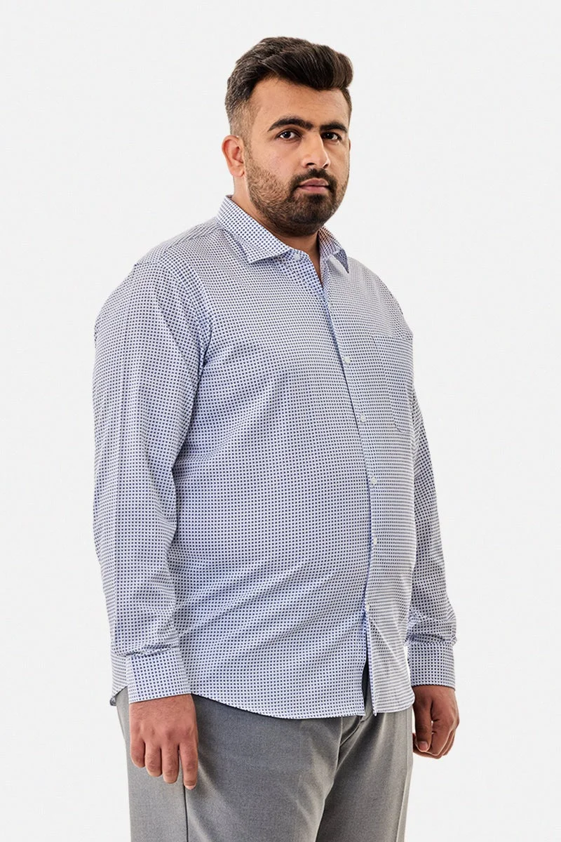 SNITCH 100% Cotton Geometric Plus Size Shirt