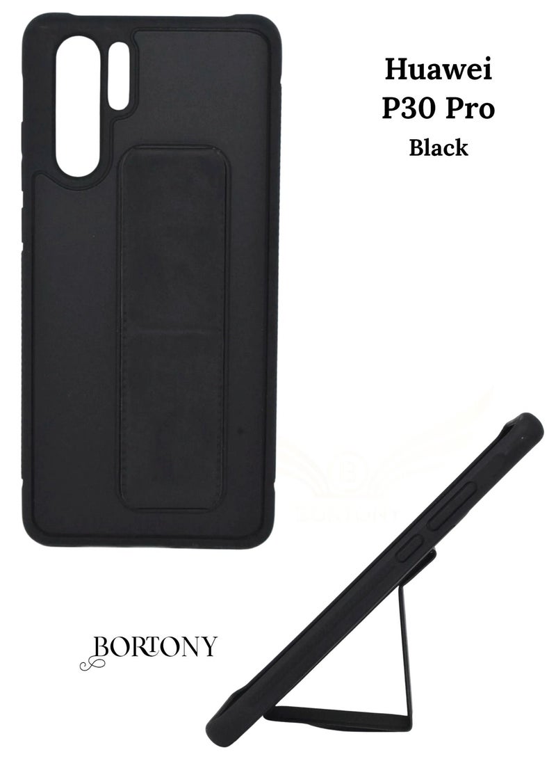 BORTONY P30 Pro Case, Fully Covered With Finger Grip Stand Holder Anti Slip Shockproof Protective Case Cover For Huawei P30 Pro - Image 1