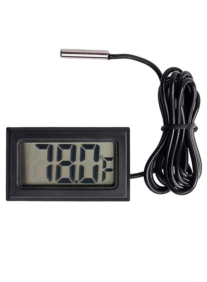 4pcs Black Digital LCD Thermometer Temperature Monitor with External Probe for Fridge Freezer Refrigerator Aquarium - Image 4