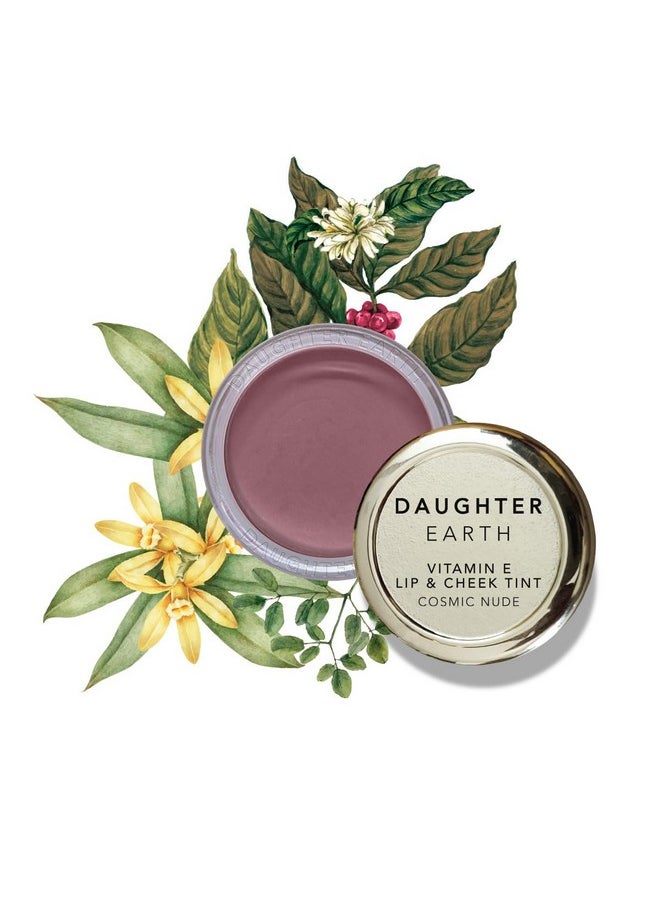 DAUGHTER EARTH - Daughter Earth Vegan Lip and Cheek Tint | Matte Natural Blush for Women | Lip Tint with Vitamin E | Nourishing Cheek Tint, 4.5g - Cosmic Nude - Image 1