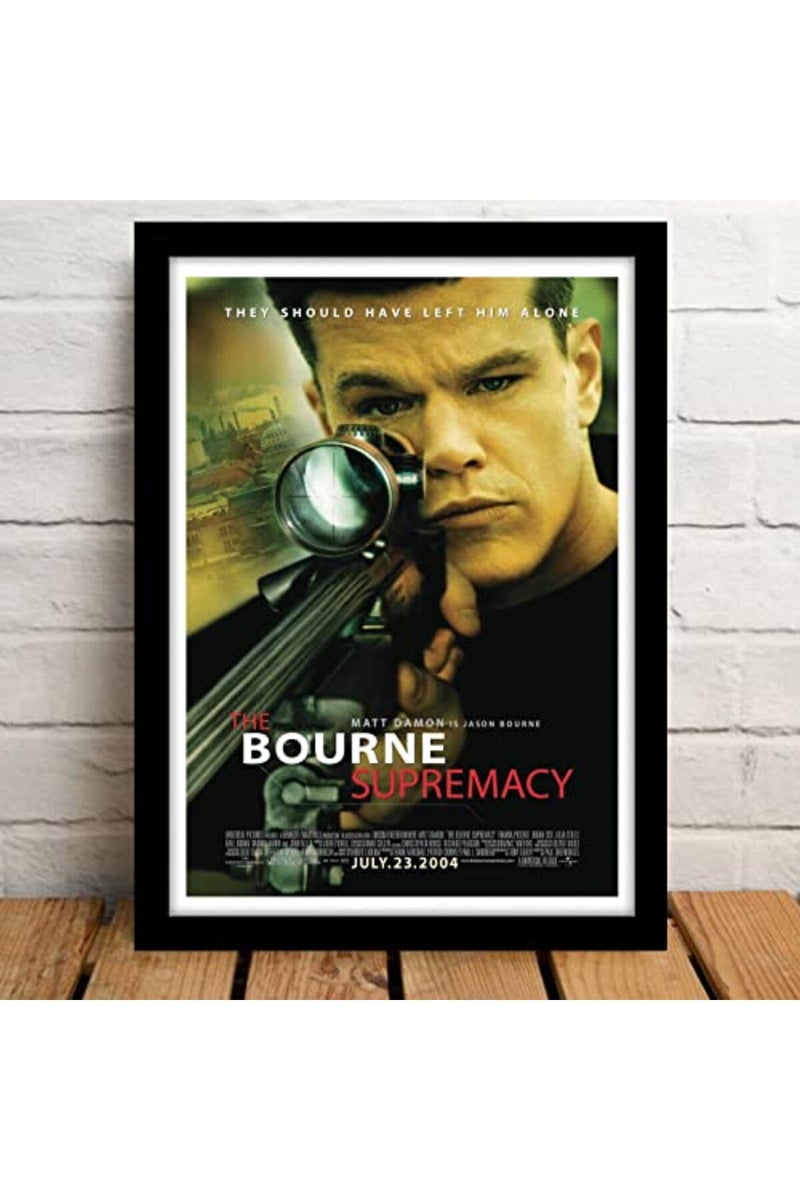 GRAY WALL - The Bourne Supremacy Movie Framed Poster Acrylic Glass For Room & Office (10 Inch X 13 Inch, Multicolor) - Image 4