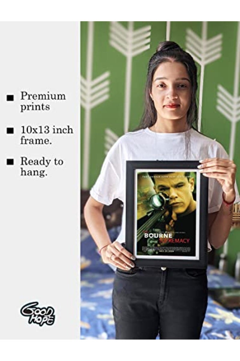GRAY WALL - The Bourne Supremacy Movie Framed Poster Acrylic Glass For Room & Office (10 Inch X 13 Inch, Multicolor) - Image 3
