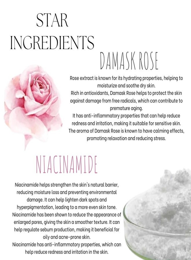 EcoBerry Damask Rose Face Wash Powder, Hydrates and Soothes, Even skin Tone, Balance oil Production, Anti-Aging, Exfoliation and Cleansing, 100% Pure and Natural, Handmade, Chemical Free | 50g - Image 3