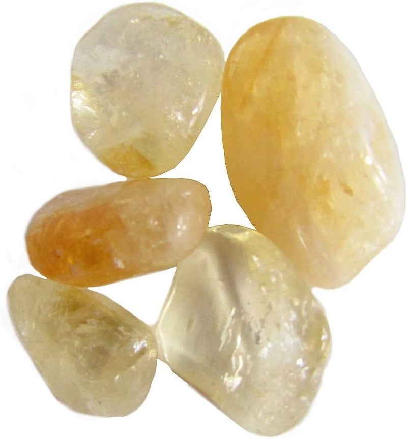 CircuitOffice 5 Piece Grade A Citrine Tumbled Stones (0.5-1.25") - Healing Stones, Metaphysical Healing, Chakra Stones for Wicca, Reiki, Healing, Metaphysical, Chakra, Positive Energy or Gift