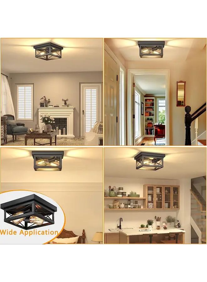Retro Black Metal Frame Ceiling Light 1 Pack For Corridor Kitchen Bedroom Living Room - Image 4