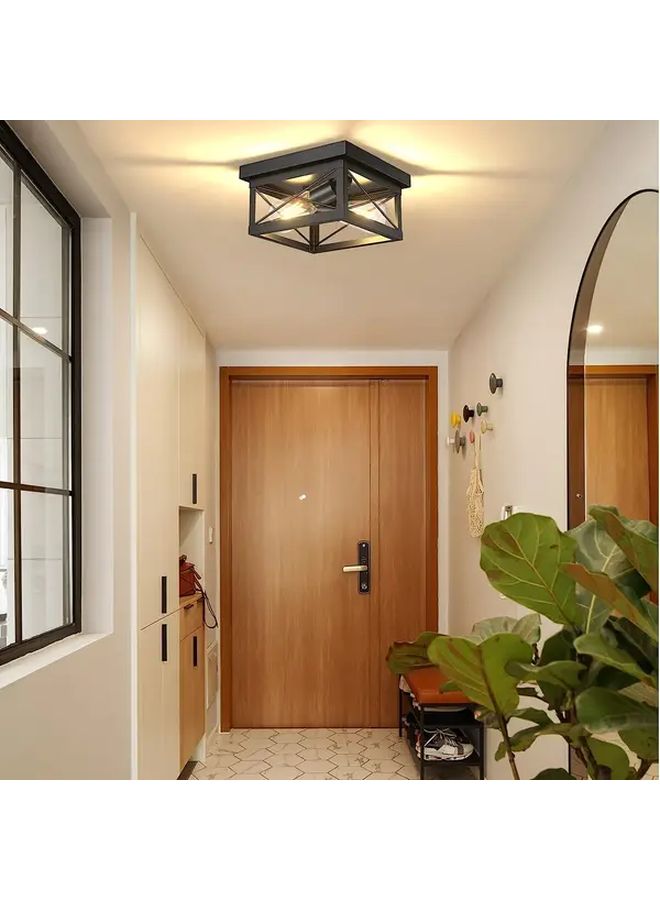 Retro Black Metal Frame Ceiling Light 1 Pack For Corridor Kitchen Bedroom Living Room - Image 5