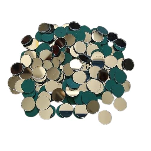 Bhavya Enterprises Bhavya Enterprises Round Shape Glass Mirror Kit Jewelry Making Lippan Art Work Embroidery Craft Work Mosaic Art Stone Mirror Beads Kids School Projects 200 Pcs 10 MM Round  - Image 1