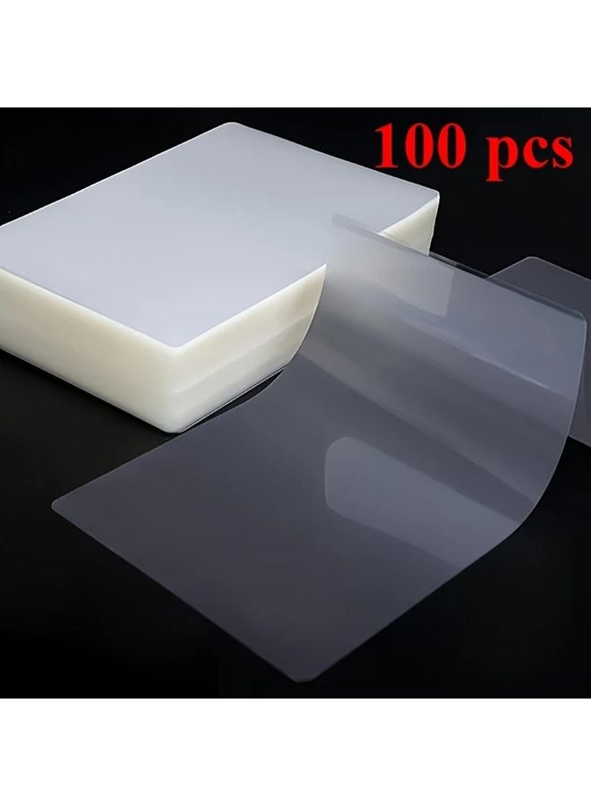100pcs 4x2 5 Inches Photo Safe Plastic Laminating Pouches Transparent Protective Film - Image 1