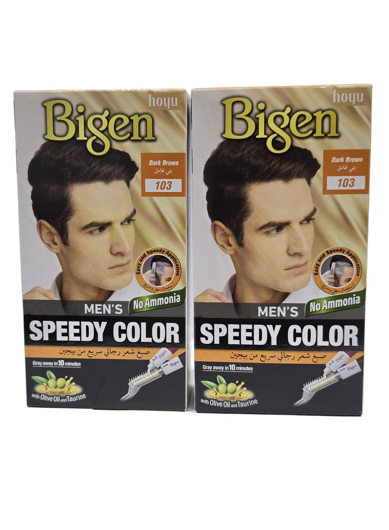 BIGEN MENS SPEEDY HAIR COLOR 103 DARK BROWN (2PC PACK)