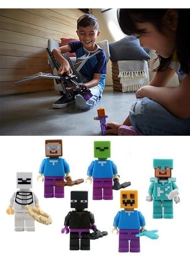 ماين كرافت 6 أجهزة كمبيوتر شخصية عمل صغيرة لغز جمعية بناء كتل لعبة مجموعة، ستيف - Image 1