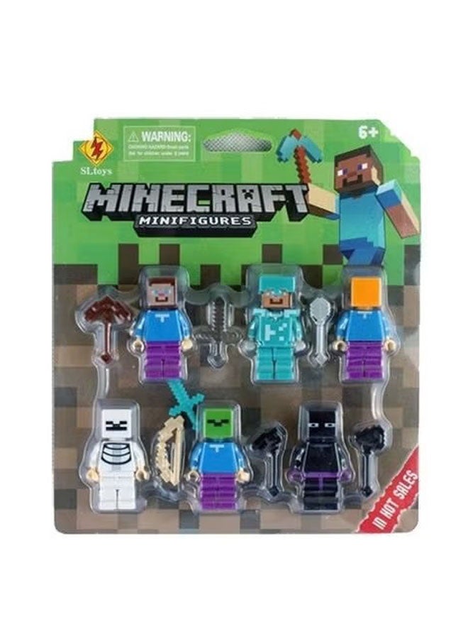 ماين كرافت 6 أجهزة كمبيوتر شخصية عمل صغيرة لغز جمعية بناء كتل لعبة مجموعة، ستيف - Image 4