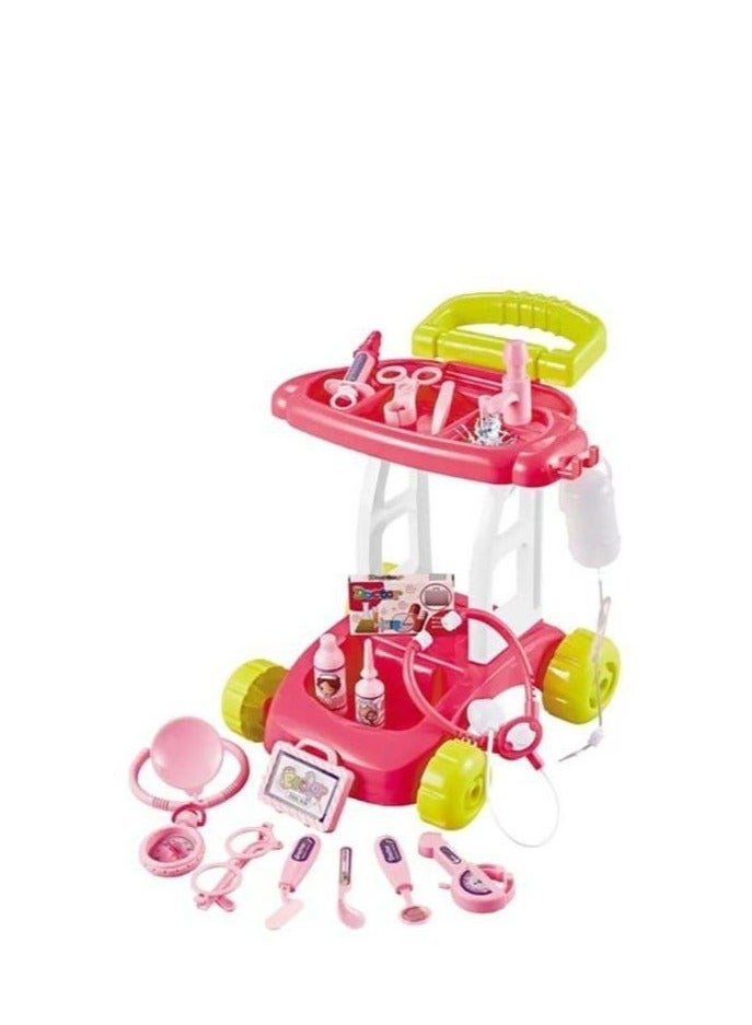 Funny Doctorset Medical Trolley Toy Plastic Cart - Image 2