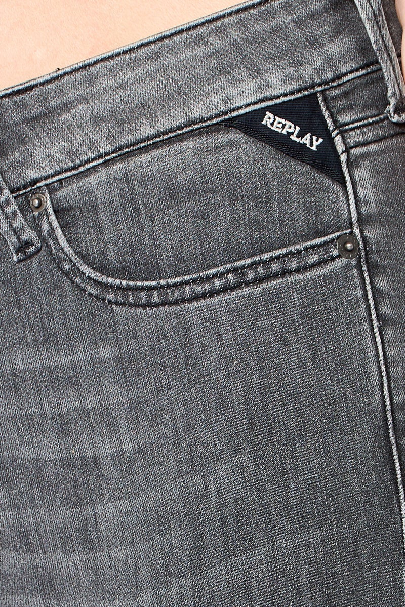Replay Women Skinny Fit Washed Stretchable Denim Jeans, Grey - Image 3