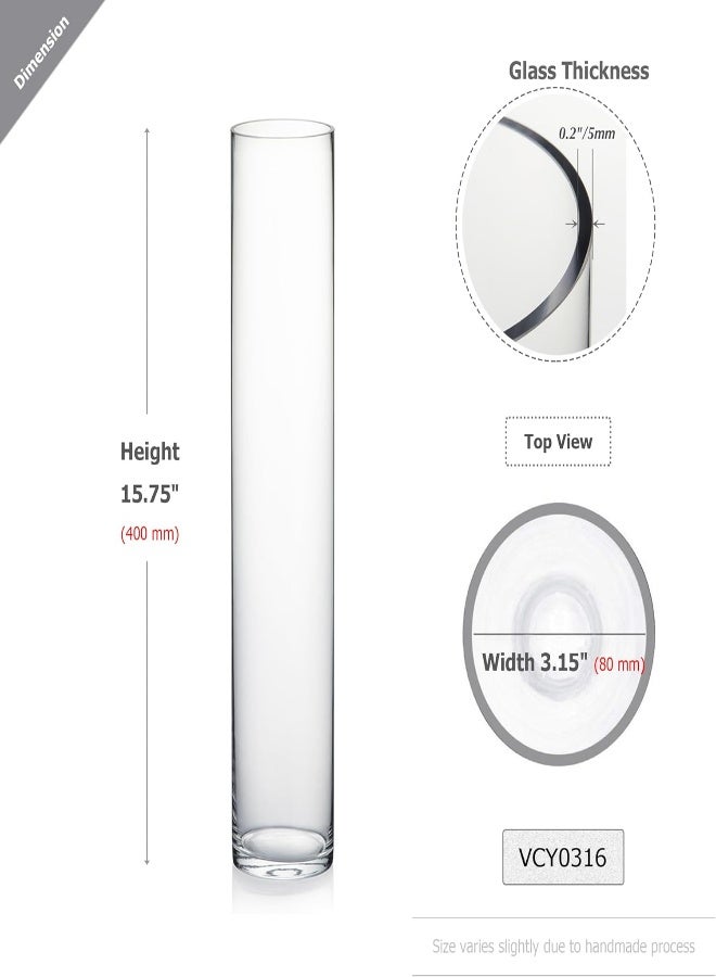 AKDC Wgvi Tall Cylinder Vase, 3" W X 16" H, Clear Skinny&Narrow Glass Bud Vase For Wedding Party Flowers Centerpieces Home Office Decor, 1 Piece - Image 3