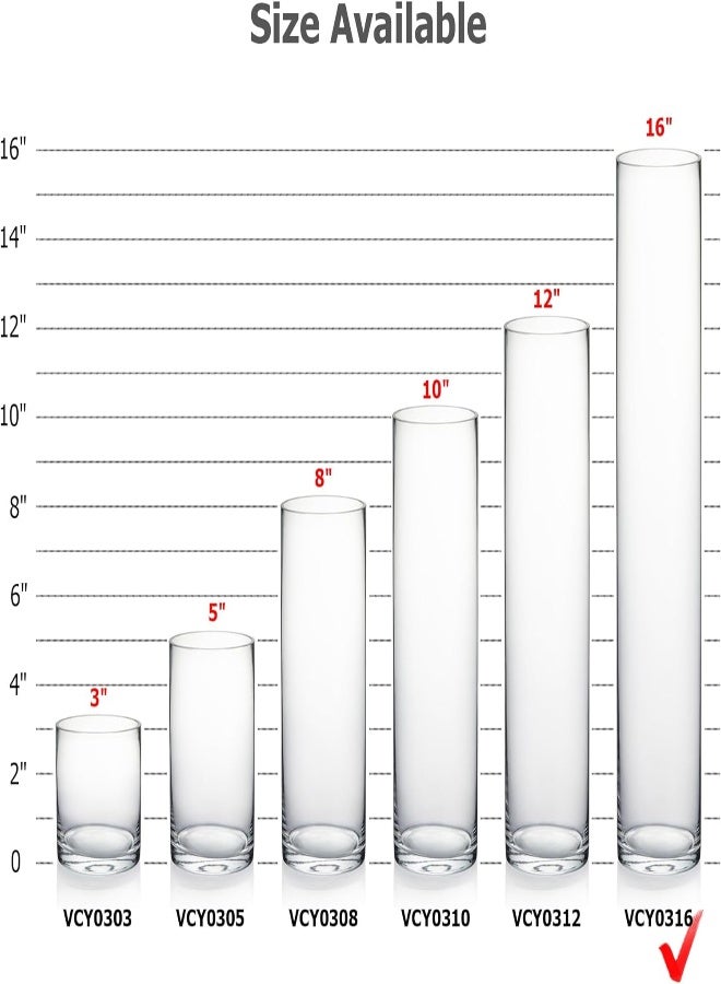 AKDC Wgvi Tall Cylinder Vase, 3" W X 16" H, Clear Skinny&Narrow Glass Bud Vase For Wedding Party Flowers Centerpieces Home Office Decor, 1 Piece - Image 5