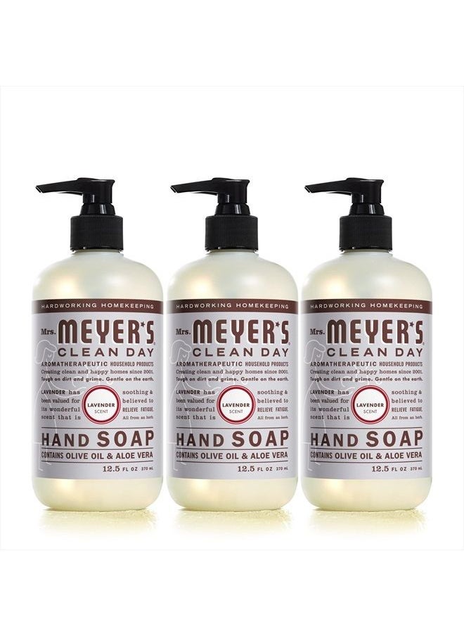 Mrs. Meyer's Clean Day Mrs. Meyer's Hand Soap, Made with Essential Oils, Biodegradable Formula, Lavender, 12.5 Fl Oz (Pack of 3)  - Image 1
