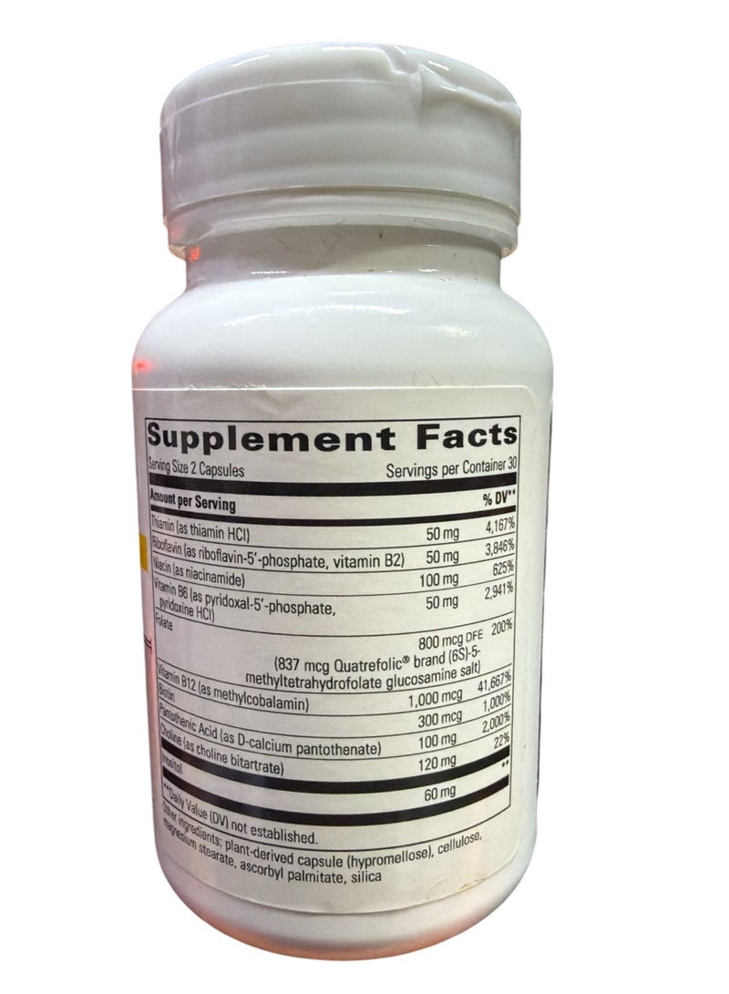 Integrative Therapeutics Active B-Complex - Energy Metabolism Support*- with 8 B-Vitamins, Vitamin B12, Folate, Choline - 60 Capsules - Image 2