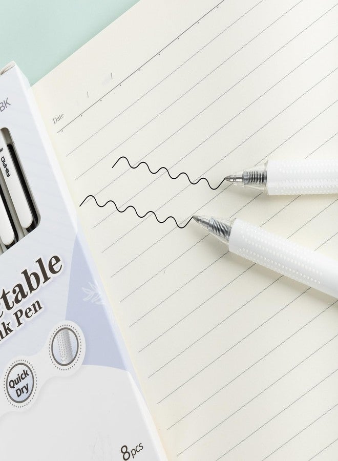 AIHAO 0.7mm Gel Pens, Retractable Black Ink, Quick-Drying & No Bleed, Silent Click, Smooth and Comfortable Writing Pens for Office, School, or Journaling - 8 Pack - Image 4
