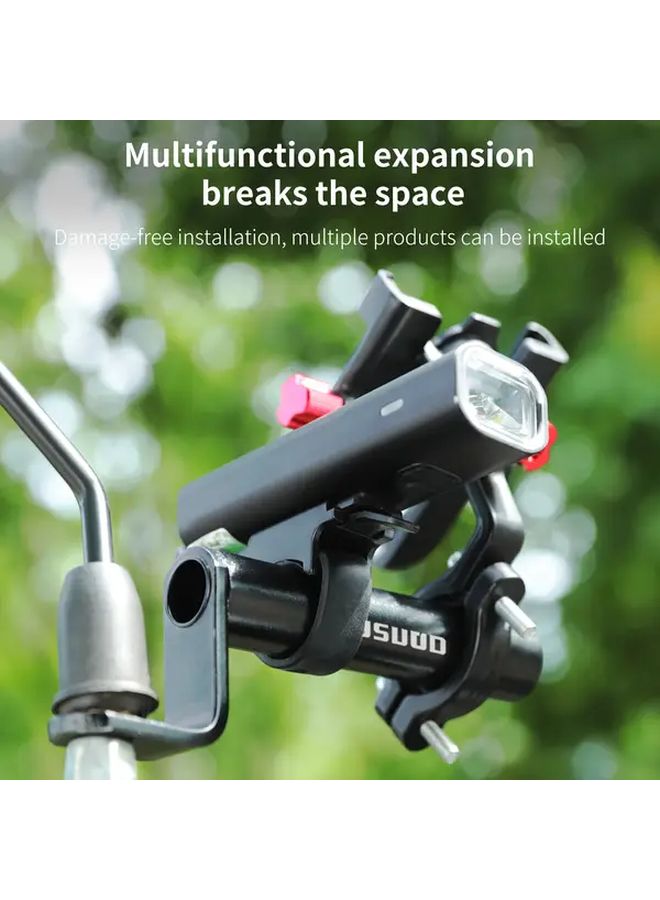 Motorcycle Handlebar Extension Bracket Adjustable Mount For Mirrors Lights Speedometer Black - Image 5
