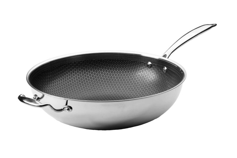 Black Cube Quick Release Cookware Wok with Helper Handle 125Inch25 Quart