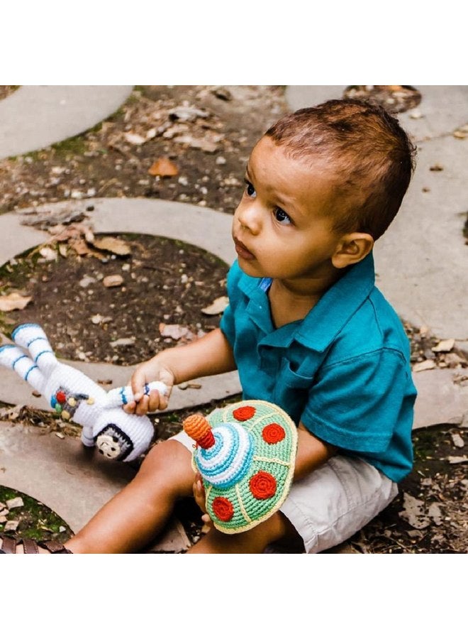 Pebble 200-109 Fair Trade Spaceman Rattle, 8-inch Length - Image 2