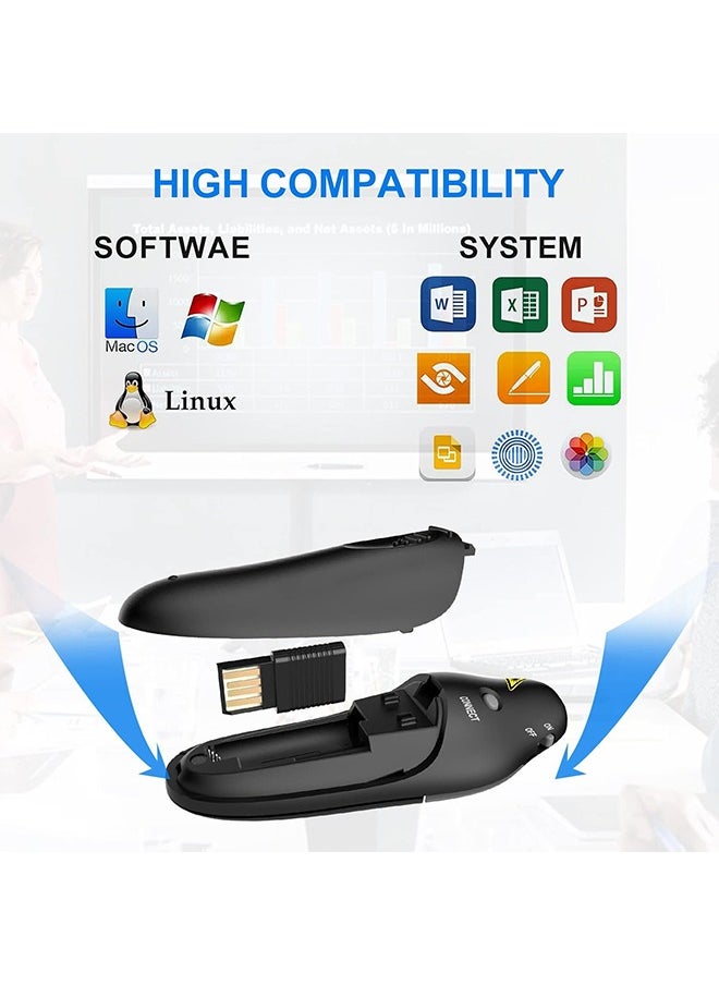 Beauenty - Laser Pointer Wireless Presenter RF 2.4G Hz With USB Remote Control Powerpoint Presentation Flip Pen - Image 1