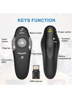 Beauenty Laser Pointer Wireless Presenter RF 2.4G Hz With USB Remote Control Powerpoint Presentation Flip Pen  - Image 2