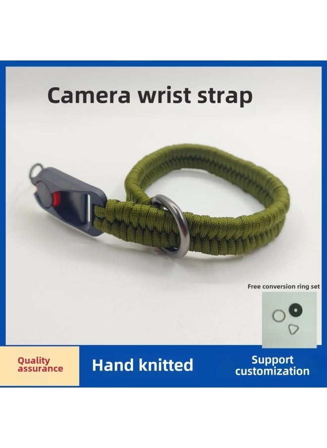 Quick Release Buckle Camera Strap Woven Camera Hand Rope SLR Micro Single Camera Camera Rope-Color:Army Green - Image 1