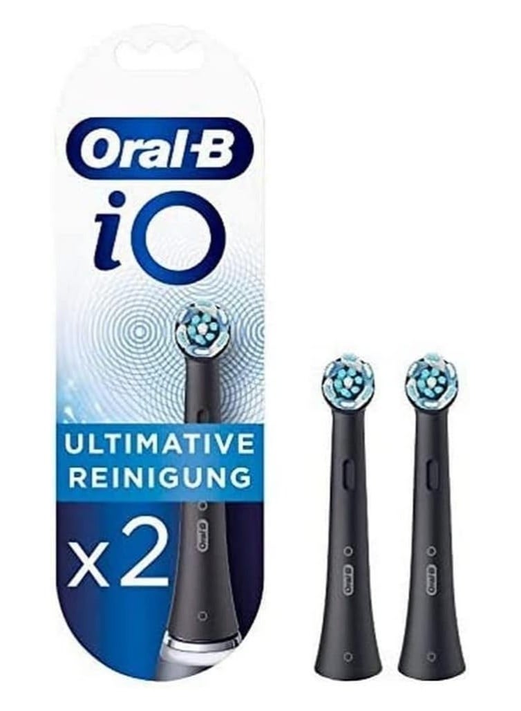 Oral-B iO Ultimate Clean Replacement Brush Heads, Black, 2 Count, iO RB CB-2 - Image 1