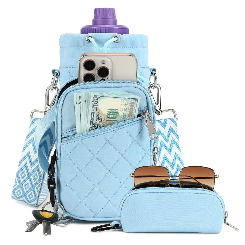 AGLOD Water Bottle Carrier Bag with Strap Water Bottle Holder Crossbody Bags for Women Men for Walking HikingCycling - Image 2