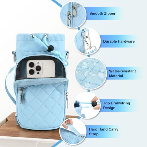 AGLOD Water Bottle Carrier Bag with Strap Water Bottle Holder Crossbody Bags for Women Men for Walking HikingCycling - Image 3