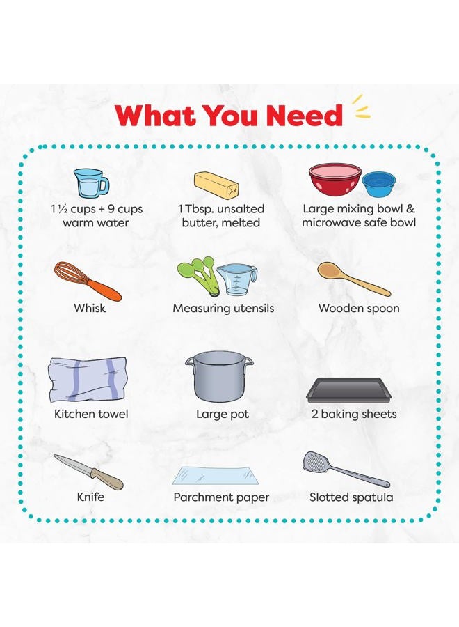 Baketivity Kids Baking Set, Meal Cooking Party Supply Kit for Teens, Real Fun Little Junior Chef Essential Kitchen Lessons, Includes Pre-Measured Ingredients (Baketivity Kit, Pretzel) - Image 4