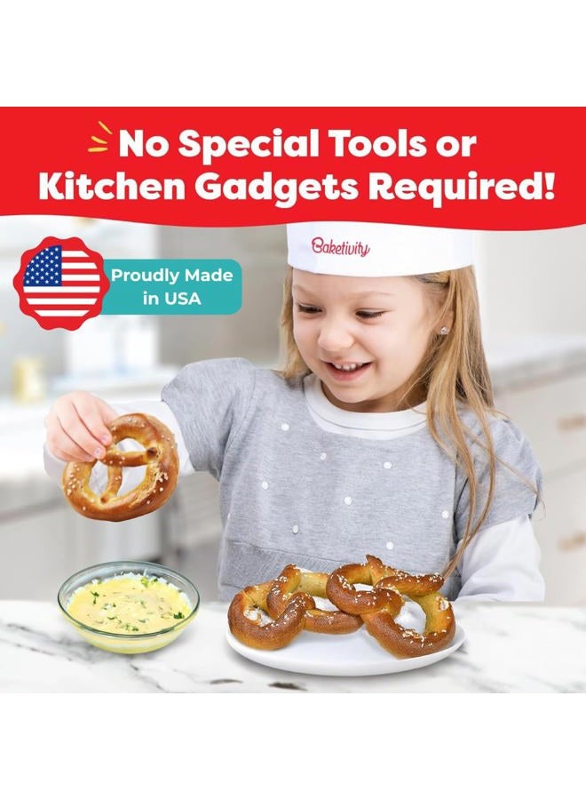 Baketivity Kids Baking Set, Meal Cooking Party Supply Kit for Teens, Real Fun Little Junior Chef Essential Kitchen Lessons, Includes Pre-Measured Ingredients (Baketivity Kit, Pretzel) - Image 3