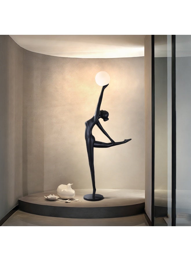 Floor Lamp Black Ballet Dancer Sculpture Floor Lamp - Light Luxury Art Design Lighting, FRP Material & Marble Base, E27 Light Source with Foot Switch, Elegant Decorative Lamp for Living Room Bedroom Hotel Villa Model House Home Decoration - Image 5
