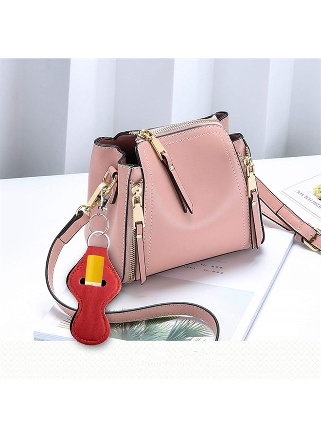 Duufin 24 Pcs Chapstick Holder Keychains Lipstick Holder Keychains with 24 Pcs Metal Clip Cords for Chapstick Tracker and Safeguard, 12 Vibrant Color