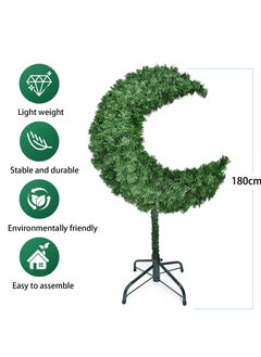 SINCHER Ramadan Crescent Moon Tree Decor - 180CM PVC Artificial Decorative Tree for Eid al-Fitr, Islamic Home & Garden Decor (Green)  - Image 2