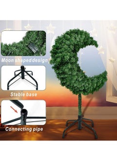 SINCHER Ramadan Crescent Moon Tree Decor - 180CM PVC Artificial Decorative Tree for Eid al-Fitr, Islamic Home & Garden Decor (Green)  - Image 3