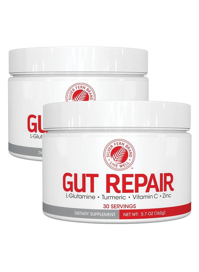 Silver Fern Gut Repair - Digestive Health Supplement Powder - L-Glutamine, Curcumin, Zinc & Ascorbic Acid (2 Tubs - 60 Servings) - Image 1