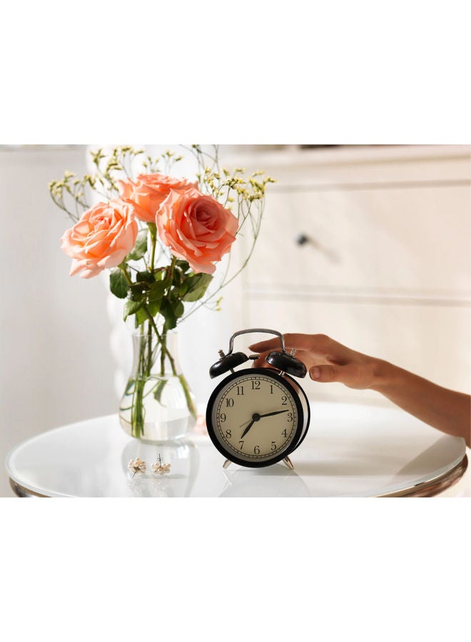 ZENHOME Silent Steel Alarm Clock with Twin Bell Black 4inch - Image 5