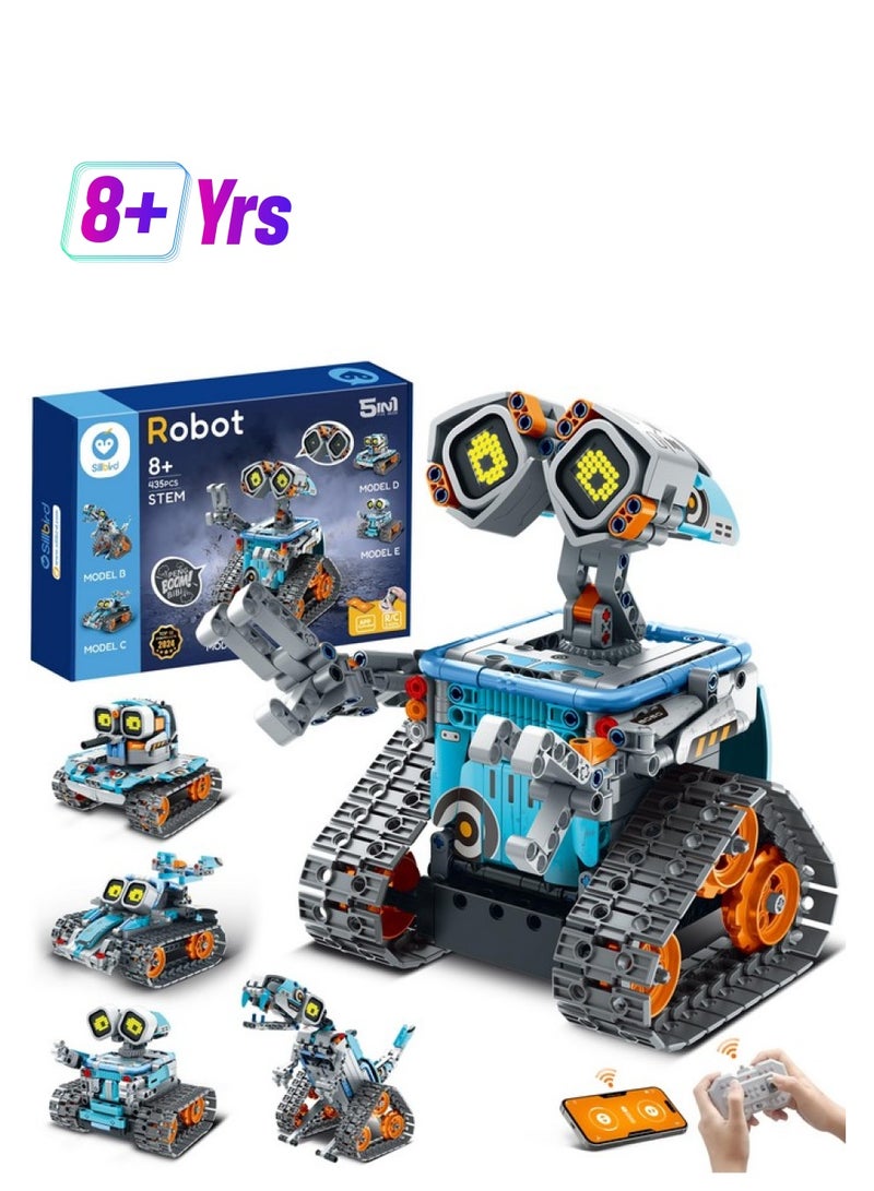 Sillbird 5-in-1 STEM Robot Building Toys, Remote & App-Controlled Robotic Programmable Educational Coding Technic Set, Christmas Birthday Gifts for Boys Girls Kids Aged 8 9 10 11 12+ (435 Pieces) - Image 1