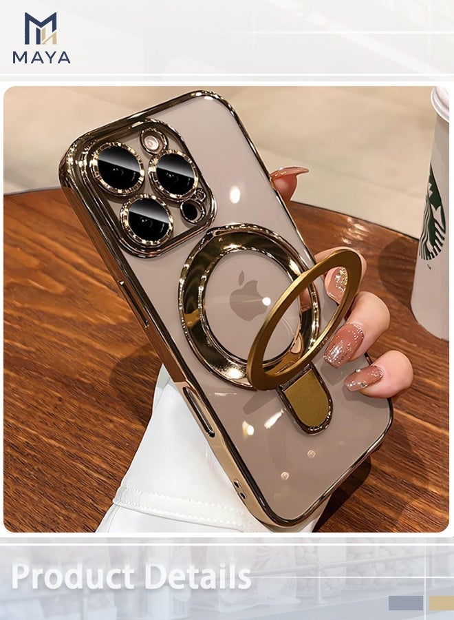 Maya iPhone 16 Pro Max Magsafe Case Foldable Ring,Strong Magnetic,Sturdy & Versatile Stand,Drop Protection,iPhone 16 Pro Max Magnetic Stand Cover Anti-Fingerprint Anti-Scratch - Image 4