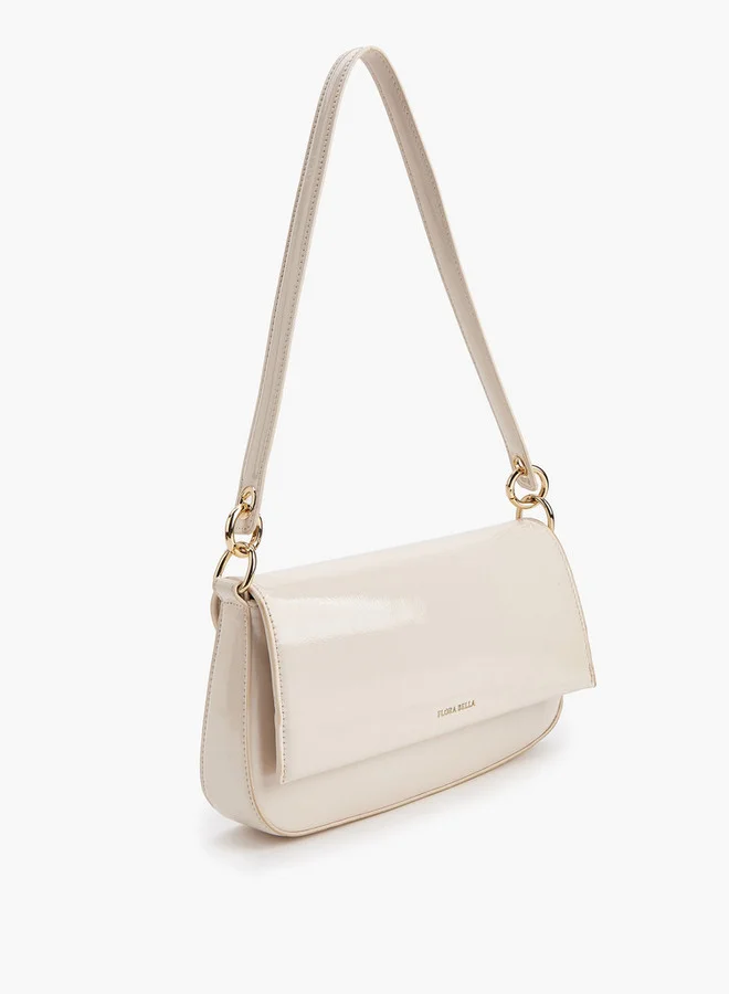 Flora Bella By Shoexpress Solid Shoulder Bag with Strap Handle and Flap Closure