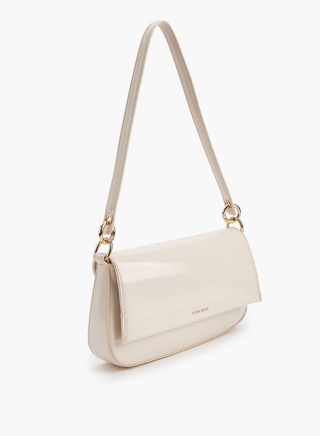 Flora Bella By Shoexpress Solid Shoulder Bag with Strap Handle and Flap Closure  - Image 4