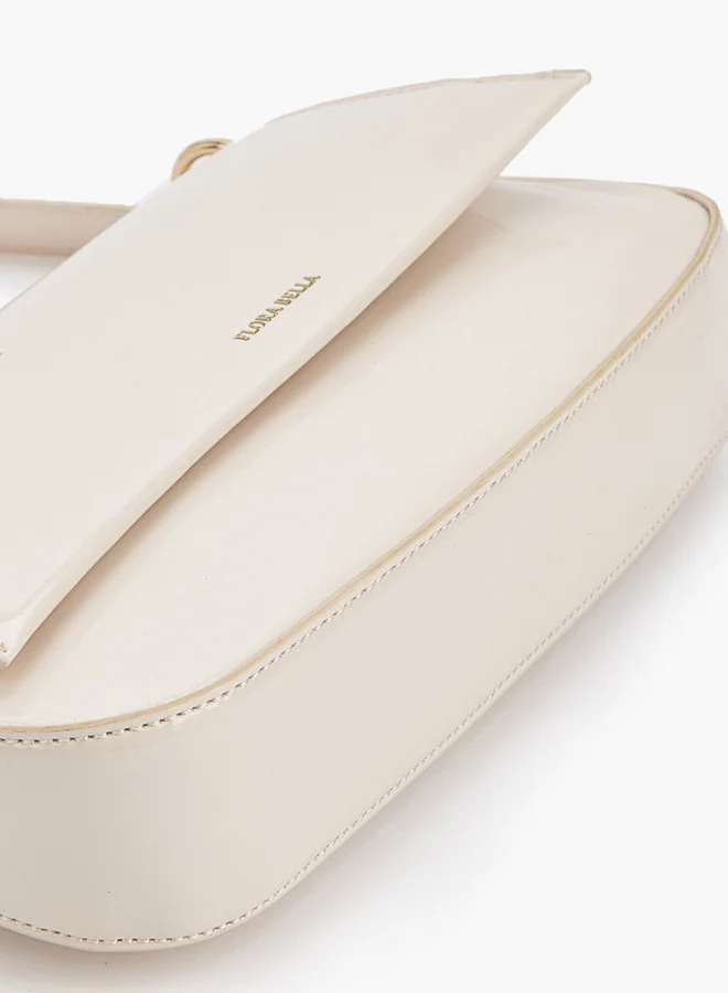 Flora Bella By Shoexpress Solid Shoulder Bag with Strap Handle and Flap Closure