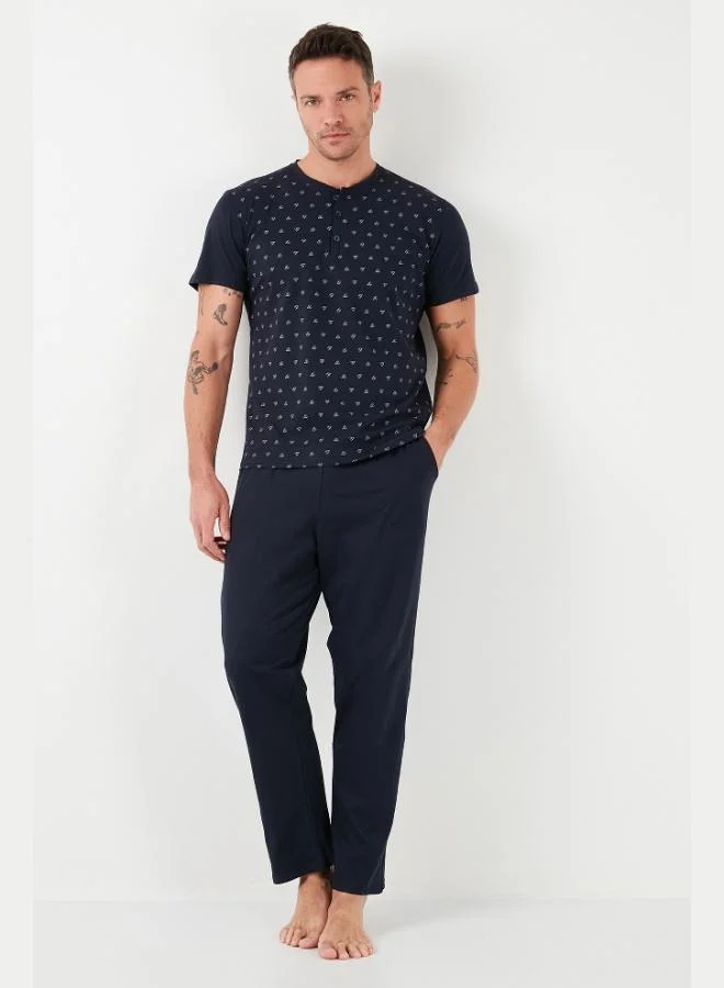 Buratti  Buratti Cotton Elastic Waist Regular Fit Short Sleeve Pajama Set Men's Pajama Set 6572009 for Men | Best Price UAE
