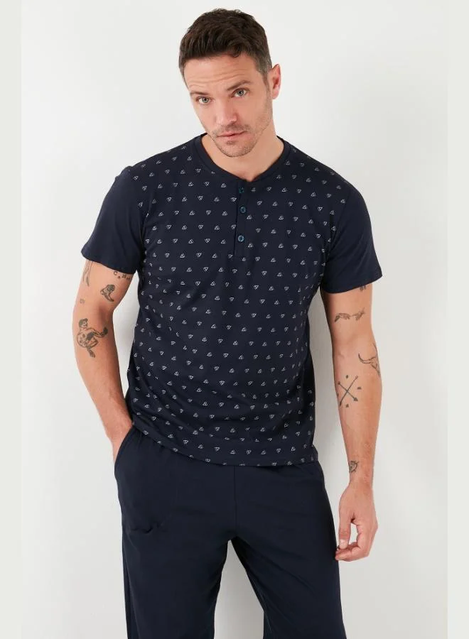 Buratti  Buratti Cotton Elastic Waist Regular Fit Short Sleeve Pajama Set Men's Pajama Set 6572009 for Men | Best Price UAE