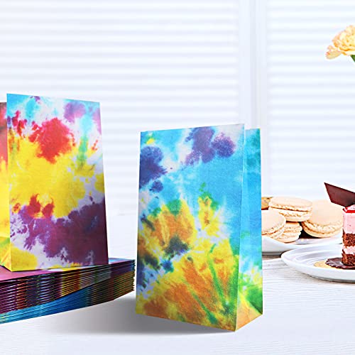 Septo Tie Dye Party Favor Bags, 24 Pieces Camouflage Treat Goody Bags Retro Gift Bags Colorful Kids Party for Birthday Retro Theme - Image 5