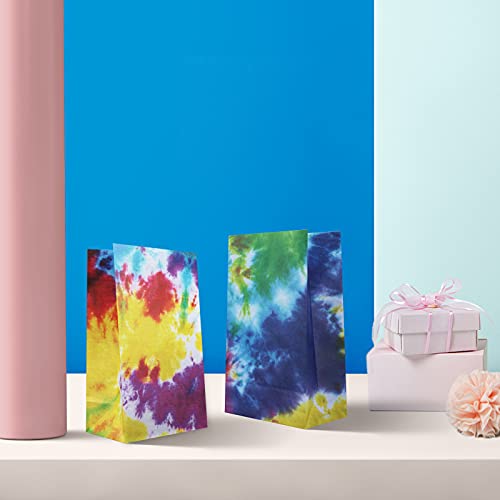 Septo Tie Dye Party Favor Bags, 24 Pieces Camouflage Treat Goody Bags Retro Gift Bags Colorful Kids Party for Birthday Retro Theme - Image 4