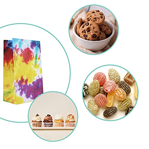 Septo Tie Dye Party Favor Bags, 24 Pieces Camouflage Treat Goody Bags Retro Gift Bags Colorful Kids Party for Birthday Retro Theme - Image 3